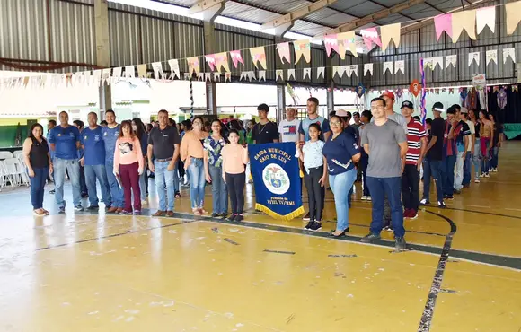 Banda Marcial José de Azevedo recebe visita da Banda Raio de Luz de Jateí em tarde de interação em Glória de Dourados.